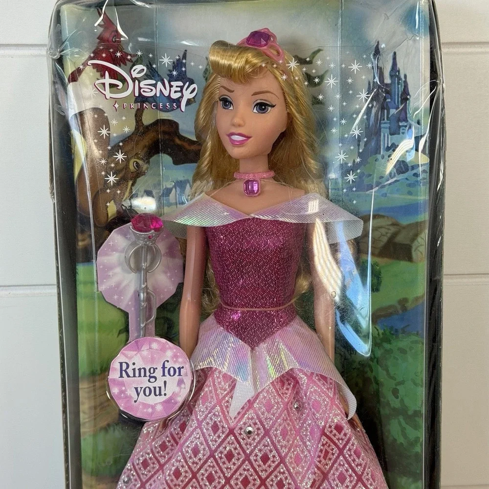 New Sleeping Beauty Barbie Doll Gem Disney Princess w/Scepter Ring *Damaged Box*